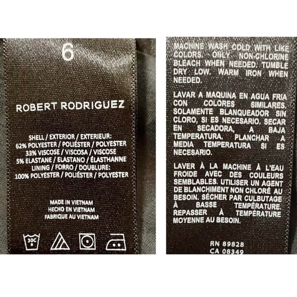 ROBERT RODRIGUEZ Sia Black Crepe Open Front Blazer Sz 6 Career Office Siren - Picture 12 of 15